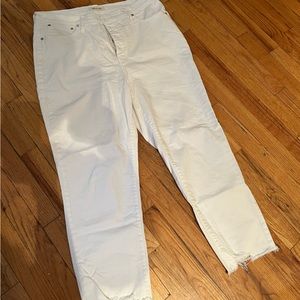 Madewell “perfect vintage crop” white jeans